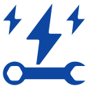 Wrench and lightning bolt icon


